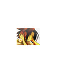 Classic anime mouse pad 14x10 inches with Shaman King art, Yoh Asakura, red headphones, spirits, bold logo.