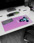 32x16 inches anime mouse pad showing a soft girl silhouette floating over a pink-violet sky with ナイト text.