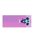 28x12 inches anime mouse pad with ナイト text, abstract girl silhouette, synthwave Tokyo sky design.