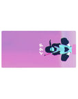 32x16 inches anime mouse pad with ナイト text and abstract girl silhouette in chunky neon brush style.