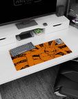 28x12 inches Naruto mouse pad showing Kurama the Nine-Tails snarling forward with razor black strokes.