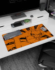 32x16 inches Naruto mouse pad featuring Kurama the Nine-Tails with wild grin and razor lines.