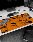 40x20 inches Naruto desk pad showing Kurama grinning and charging across the mat with razor lines.