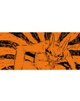 Naruto Kurama Nine-Tails anime desk pad 36x16 inches with manga-style orange and black artwork.