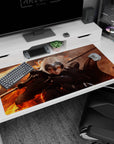 Flame-wreathed design on 40x20 mouse pad perfect for celebrating Jeanne d'Arc Alter's dark and powerful leadership