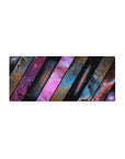Galaxy diagonal panel desk mouse pad 28x12 inches with star confetti and sleek space design.