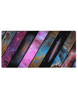 Galaxy diagonal panel desk mouse pad, 32x16 inches, with star confetti pattern.