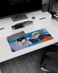 28x12 inches Naruto Shippuden mouse pad showing Naruto Uzumaki and Sasuke Uchiha in a showdown.