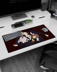 32x16 inches anime mouse pad featuring five faceless silhouettes with blonde, black, violet, pink hair.