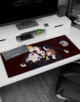 36x16 inches anime desk pad showing a faceless five-girl club photo, colorful hair and crisp uniforms.