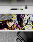 Dynamic 36x16 desk pad highlights Giorno's determination and Gold Experience Requiem's power for fan admiration
