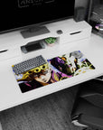 Dynamic Golden Requiem artwork on 28x12 desk mat perfect for celebrating JoJo's iconic Stand battles