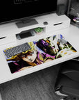 Legendary battle design on 32x16 desk mat brings Golden Requiem's power to life with striking art