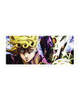 Streamlined Golden Requiem desk mat 28x12 featuring Giorno and Stand for bold workspace flair
