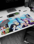 40x20 inches anime desk pad showing Rimuru grinning with hand raised as Shion and Shuna crowd in.