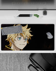 32x16 inches mouse pad with Luck Voltia design, showcasing his electrifying blue eyes and thrilling face for an anime-inspired, high-energy vibe.
