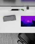 14x10 inches mouse pad featuring moonlit mountains with purple tones for a peaceful, vibrant workspace look.
