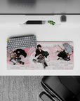 28x12 inches mouse pad with Levi Ackerman, featuring sakura elegance and battlefield power for a striking design of deadly grace.