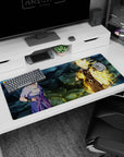36x16 inches Naruto Shippuden desk pad featuring Sasuke Uchiha vs Naruto Uzumaki with Truth-Seeking Orbs.