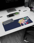32x12 inches Miss Kobayashi’s Dragon Maid mouse pad showing Tohru grinning, horns up, tail curled.