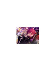 Classic anime girl mouse pad 14x10 inches with red-haired girl flashing a peace sign in city lights.