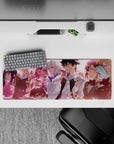 32x12 inches anime mouse pad in warm pink and peach sunset glow, bright and comforting for long nights.