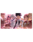 32x16 inches anime mouse pad with full team lineup, crisp uniforms, fur trims, and gold-accent jacket.