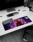 Edward Elric anime mouse pad, 32x12 inches, turning back before a glowing transmutation circle.