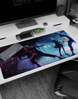 Large 40x20 inches desk pad with Yuji, Nobara, and Megumi battling a cursed spirit, capturing the suspenseful and intense atmosphere from Jujutsu Kaisen.