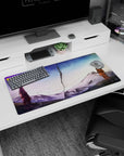 32x16 inches anime mouse pad featuring Naruto Uzumaki vs Sasuke Uchiha across a jagged split.