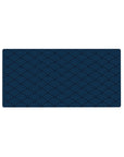 Mouse pad featuring geometric navy blue wave design, 32x16 inches, with a clean, modern aesthetic and calming deep blue tones for a tranquil workspace.
