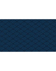 Mouse pad featuring geometric navy blue wave design, 40x20 inches, with a clean, modern flow and calming deep blue tones for a tranquil workspace vibe.
