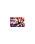 Classic anime girl mouse pad 14x10 inches with pink-haired shrine warrior, kimono patterns, and scythe ribbon.