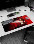 Unyielding spirit design on 32x16 mouse pad brings Asta Demon-Slayer Sword's fiery aesthetic to life vividly