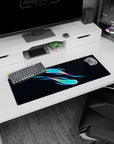Small but impactful 32x12 desk mat showcases serene movement with striking minimalist artistry