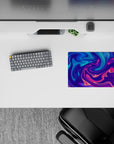 14x10 inches mouse pad featuring swirling neon abstract design, ideal for bold, artistic, and colorful workspaces.