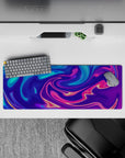 32x12 inches mouse pad featuring dynamic, colorful swirls in a vibrant liquid design, adding energy and creativity to your desk.