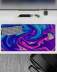 32x16 inches mouse pad with dynamic neon colors and flowing abstract design, bringing creative flair to your workspace.