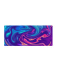 28x12 inches Neon Flow Dream mouse pad featuring bold, swirling neon pinks, purples, and blues for a vibrant workspace.
