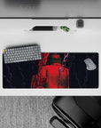 32x12 inches mouse pad with Shingeki no Kyojin design, featuring deep crimson, haunting chains, and war-torn artistry for an epic anime effect.