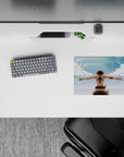 Small-sized 14x10 mouse pad with Ace design adds fiery One Piece energy to any desk or workspace