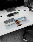 Dynamic Portgas D Ace artwork on 28x12 mouse pad perfect for celebrating One Piece's iconic fire user