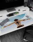 Ace's strength design on 40x20 mouse pad perfect for celebrating One Piece's legendary fire-powered pirate