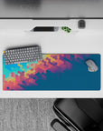 32x12 inches mouse pad with prismatic hexagon flow in bold multicolored gradients, bringing creative flair and abstract style to your workspace.