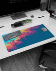 Colorful 32x16 inches mouse pad showcasing prismatic hexagon designs in bold gradients, perfect for adding dynamic flair to your desk setup.