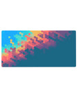 Mouse pad featuring prismatic hexagon flow with multicolored gradients, 32x16 inches, perfect for adding bold and vibrant energy to your desk setup.