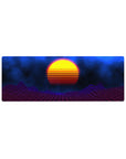 Compact Cosmic Sunset Grid desk mat 32x12 with starry theme for stylish and sleek desk decor