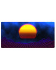 Cosmic Sunset Grid desk mat 32x16 featuring glowing grids for gaming or workspace energy with sleek flair