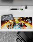 32x12 inches mouse pad showcasing Naruto’s evolution and powerful jutsu, marking his transformation from ninja to Hokage.