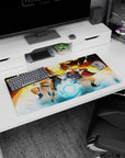 Modern 32x16 inches mouse pad with Naruto’s evolution, featuring his powerful jutsu and growth into Hokage.